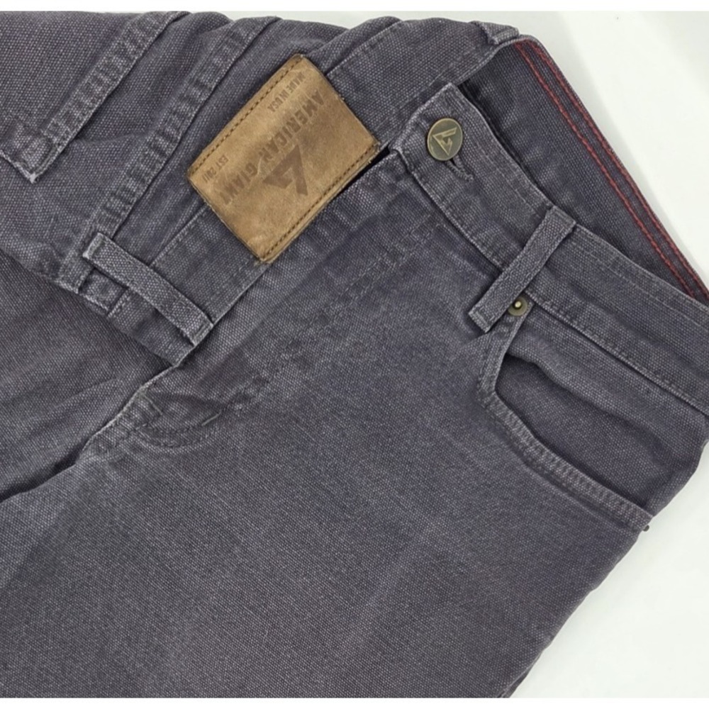 American Giant Roughneck Pants Men's‎ 30x32 Gray Stretch Canvas Durable USA